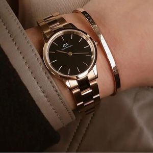 DANIEL WELLINGTON ICONIC LINK QUARTZ ANALOG SS BLK GLD